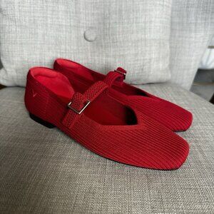 Vivaia Womens Margot Mary Jane Square Toe Red Shoes Size EU 35 US 5